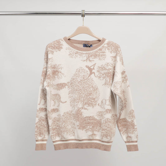 Pull imprimé jungle en maille douce – ref MSJ76917