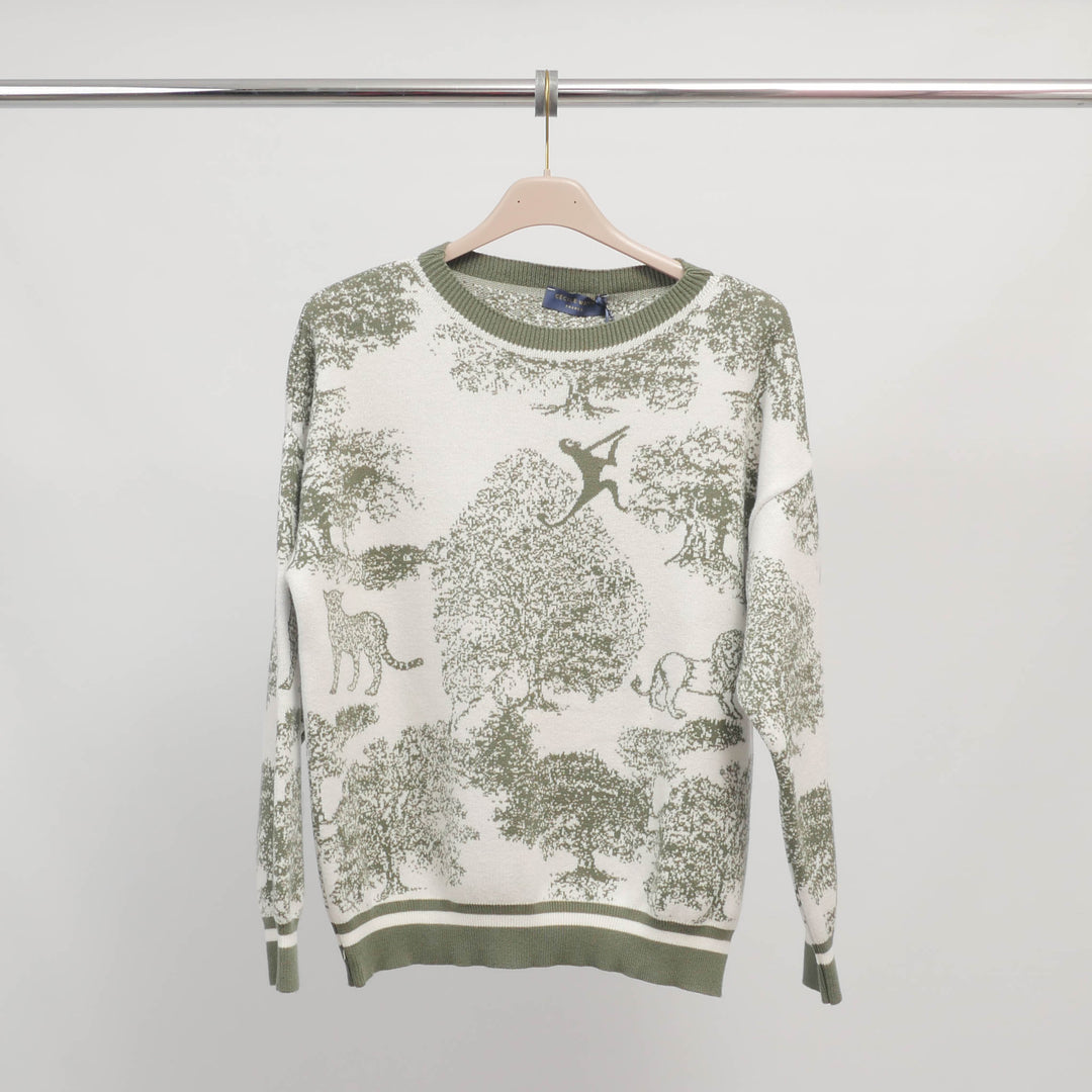 Jungle print soft knit sweater – ref MSJ76917