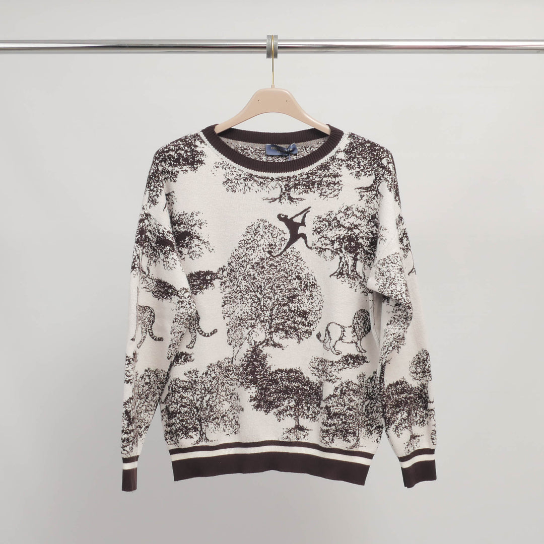 Jungle print soft knit sweater – ref MSJ76917