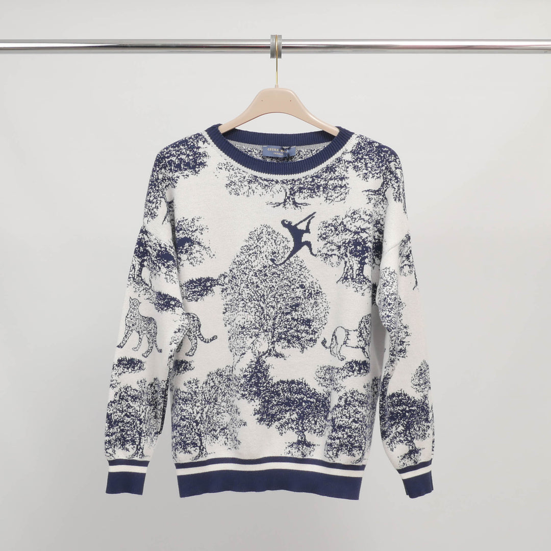 Jungle print soft knit sweater – ref MSJ76917