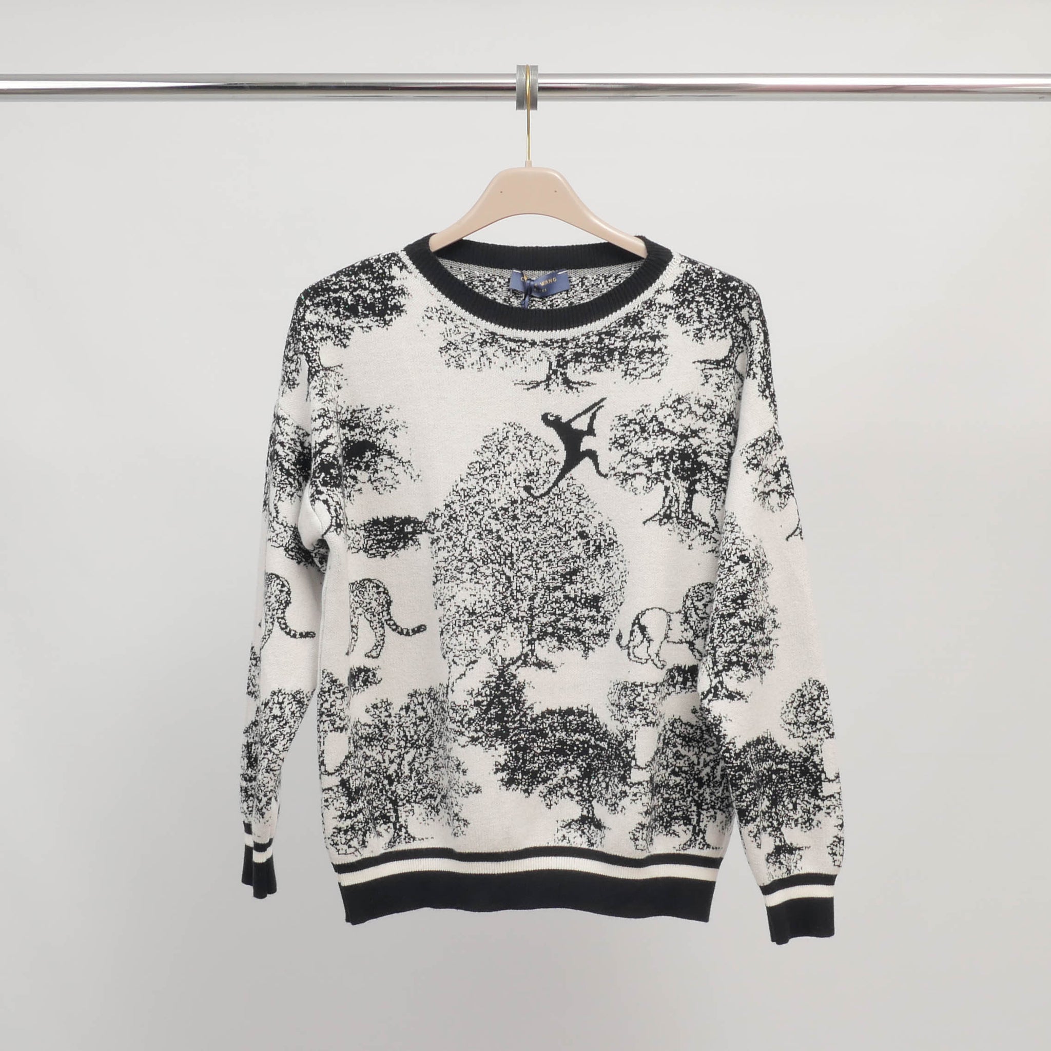 Pull imprimé jungle en maille douce – ref MSJ76917