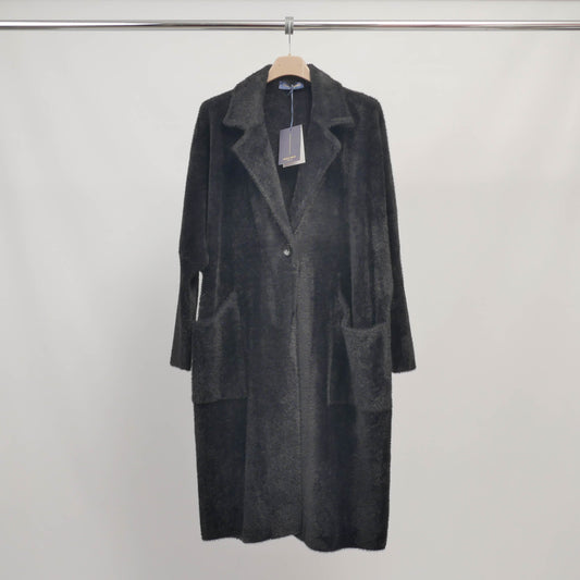 Manteau long texturé à poches plaquées – ref DSY2379