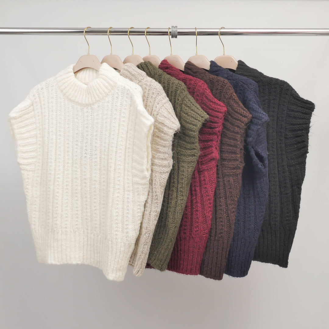 Top sans manches en maille côtelée épaisse – ref CA8950