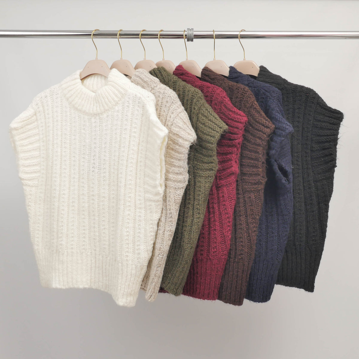 Sleeveless top in thick ribbed knit – ref ca8950