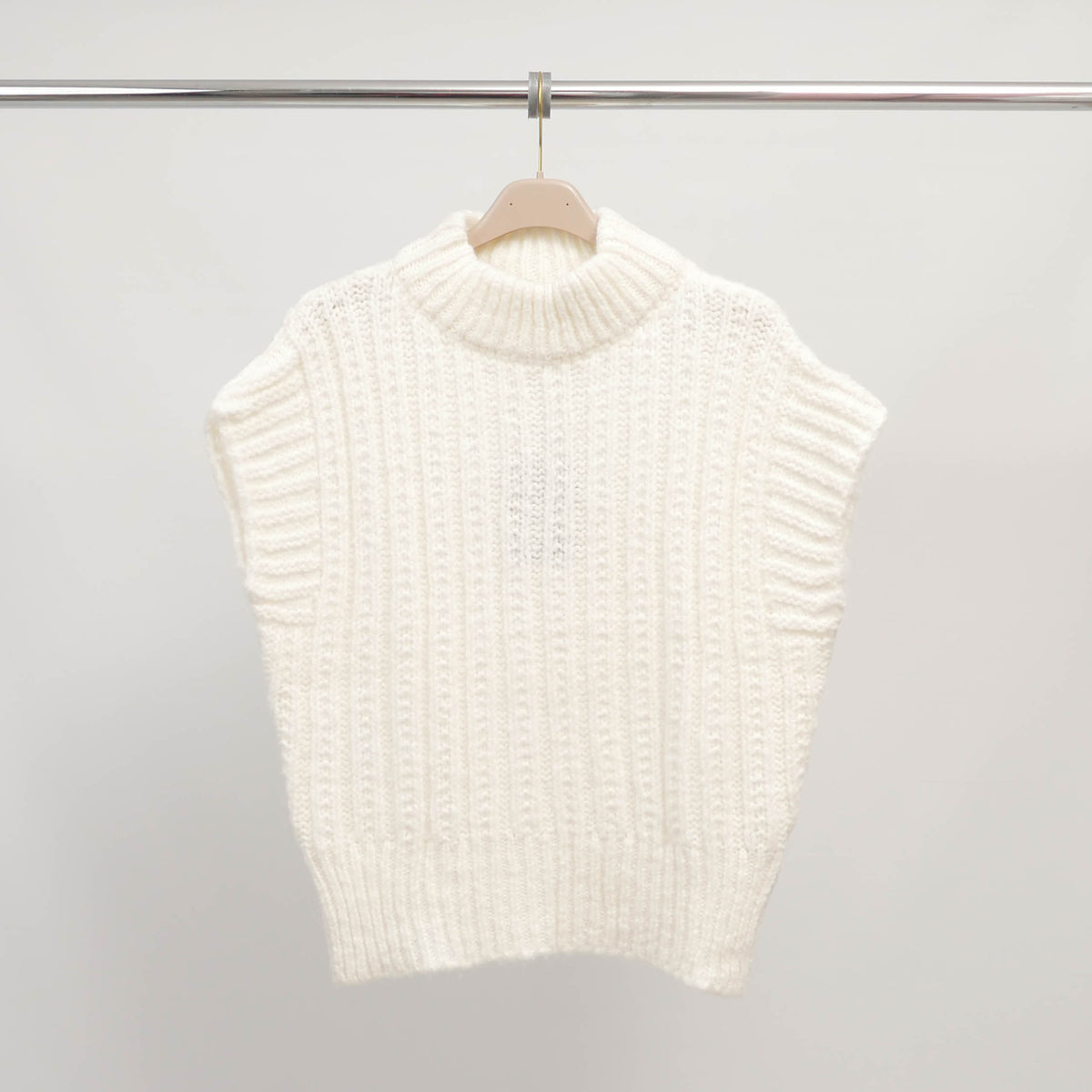 Sleeveless top in thick ribbed knit – ref ca8950