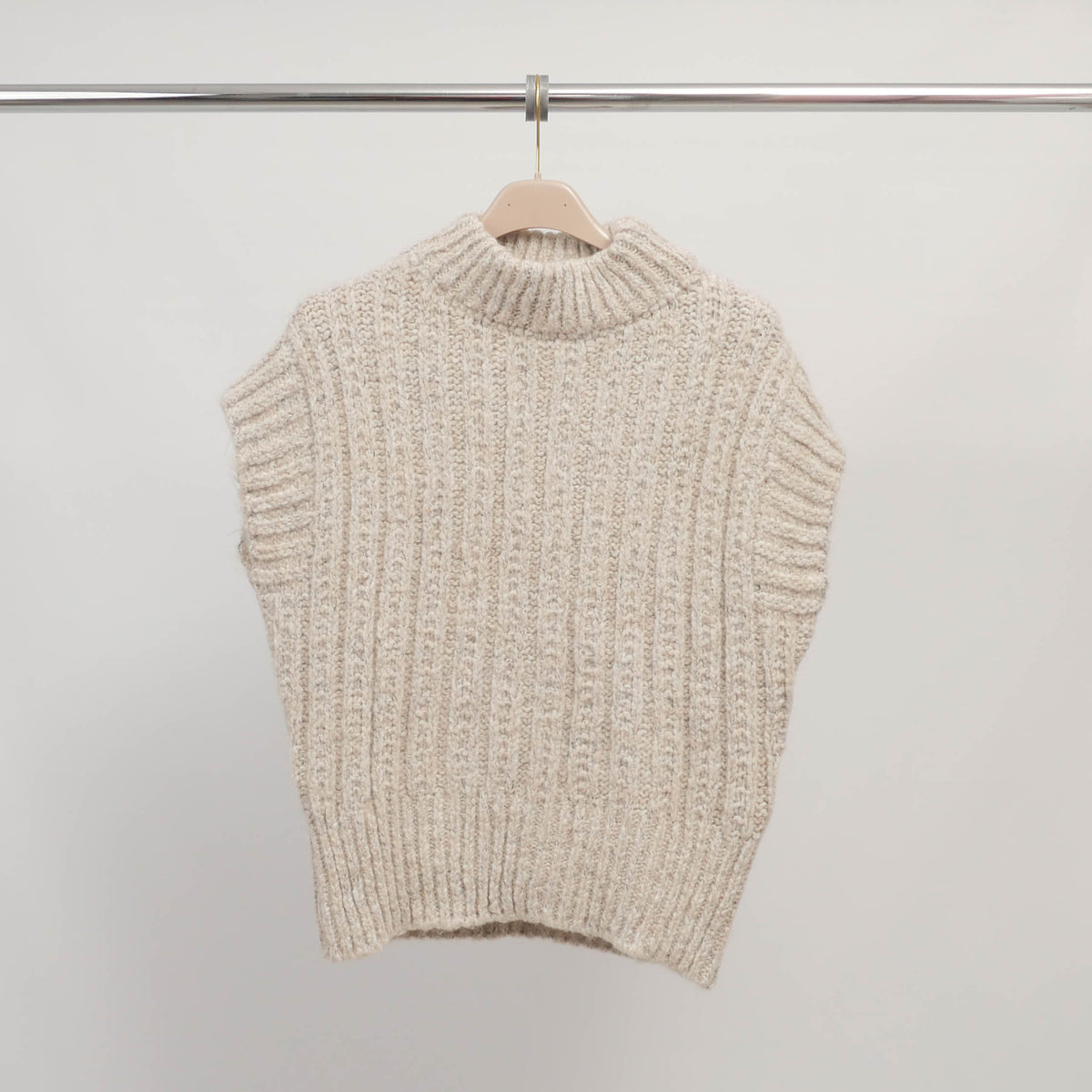 Sleeveless top in thick ribbed knit – ref ca8950