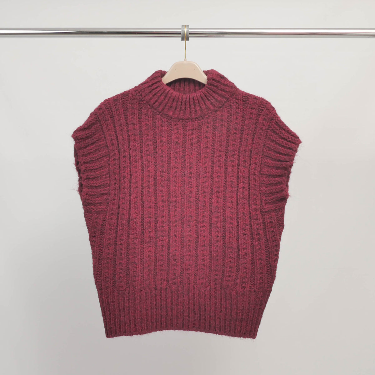 Sleeveless top in thick ribbed knit – ref ca8950