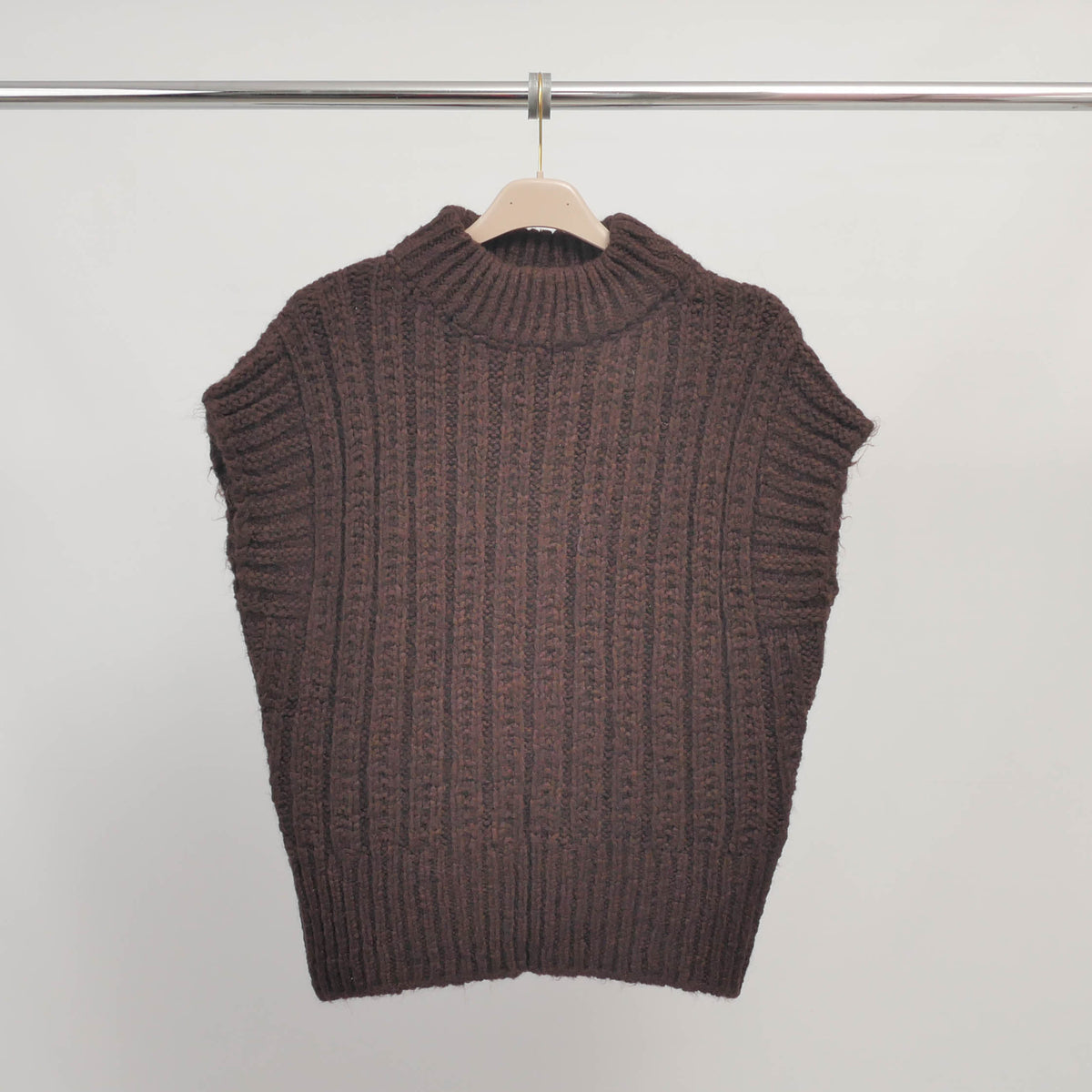 Sleeveless top in thick ribbed knit – ref ca8950