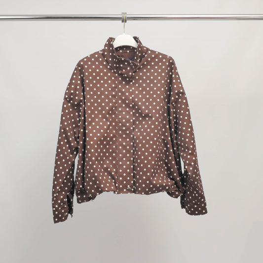 Veste ample à pois col montant en coton stretch – DB14745