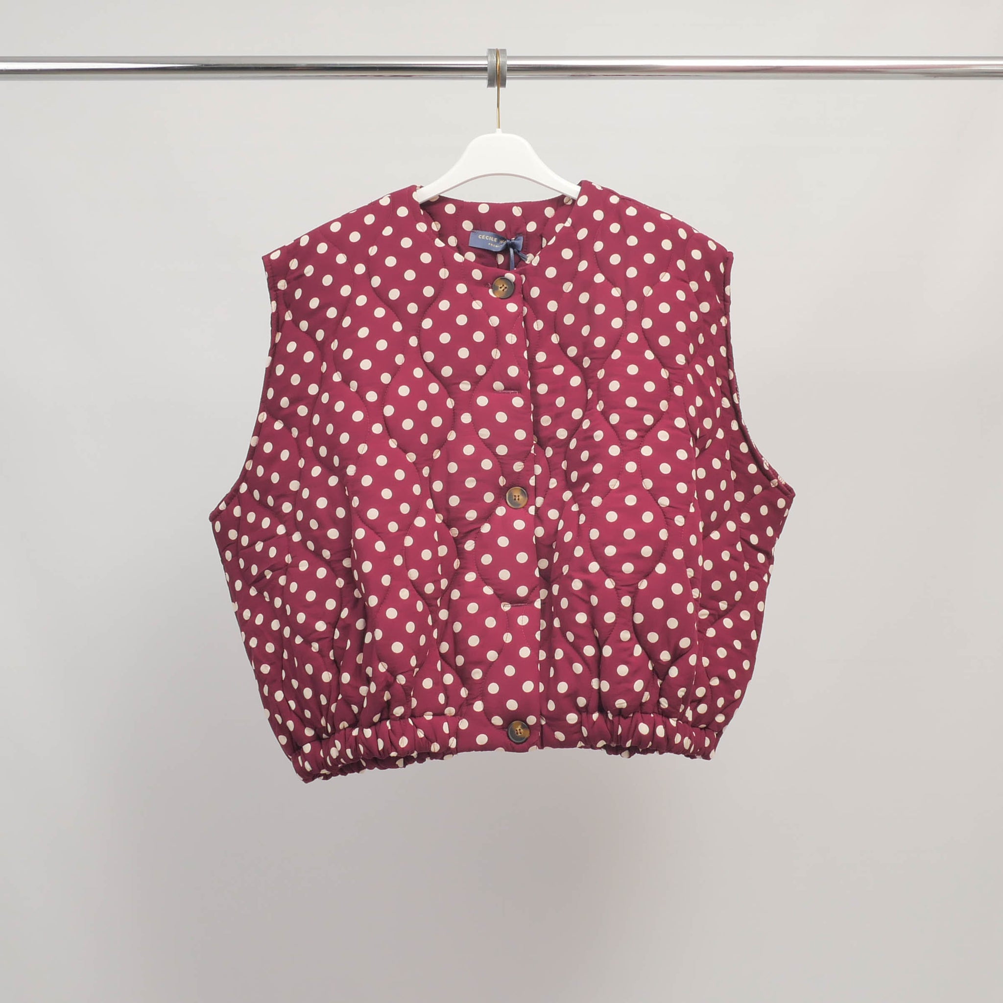 Gilet matelassé sans manches à pois – DB14720