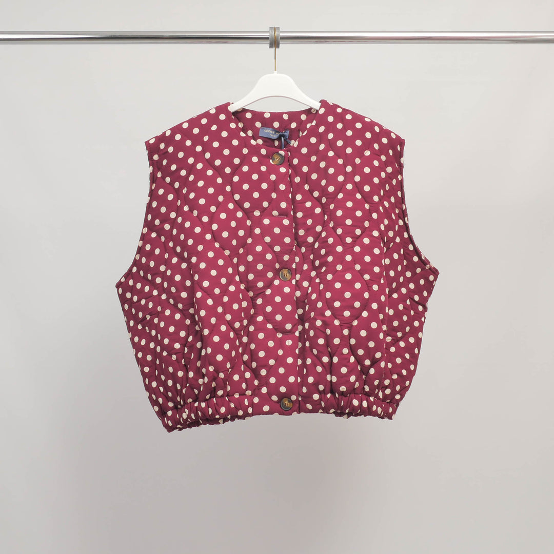 Gilet matelassé sans manches à pois – DB14720