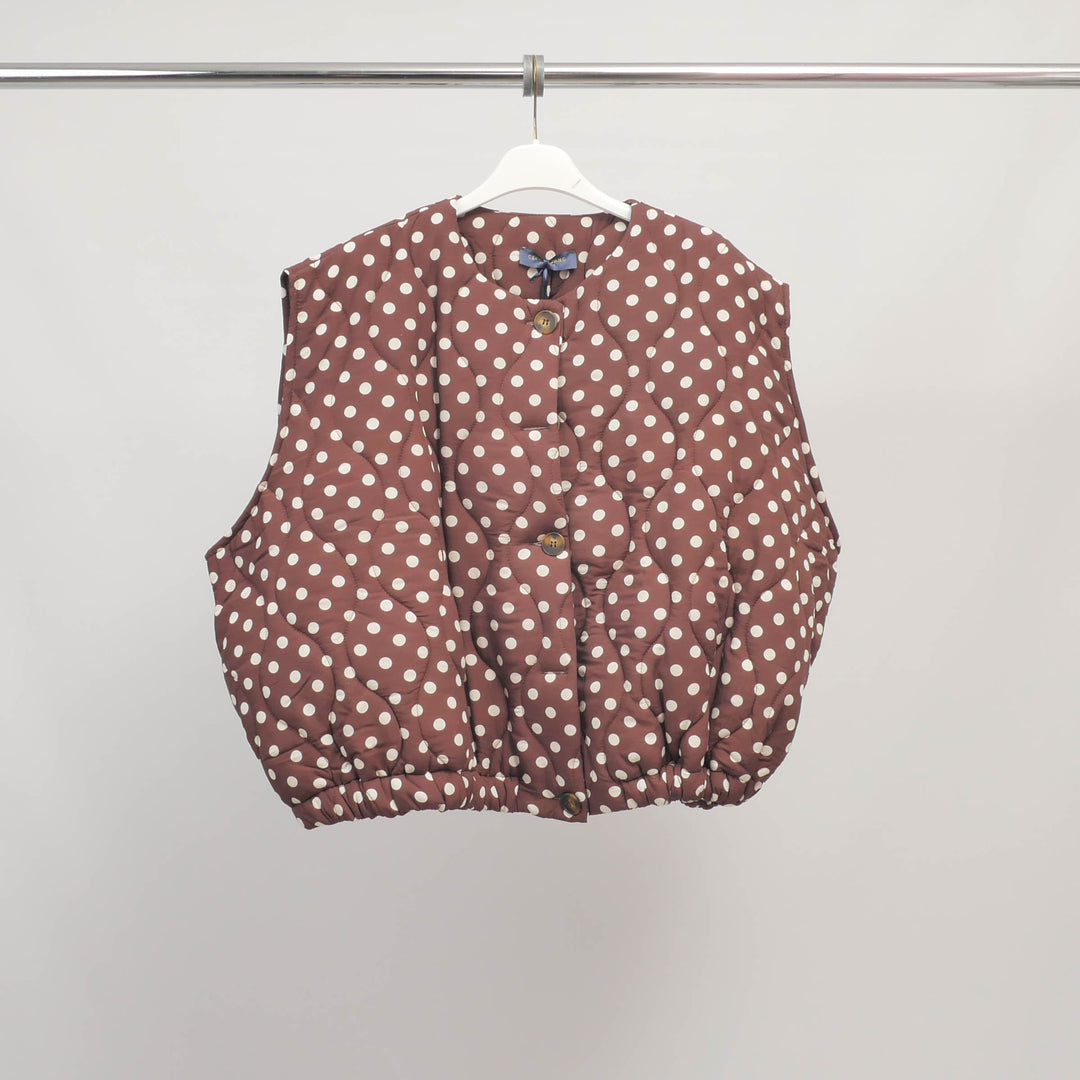 Gilet matelassé sans manches à pois – DB14720