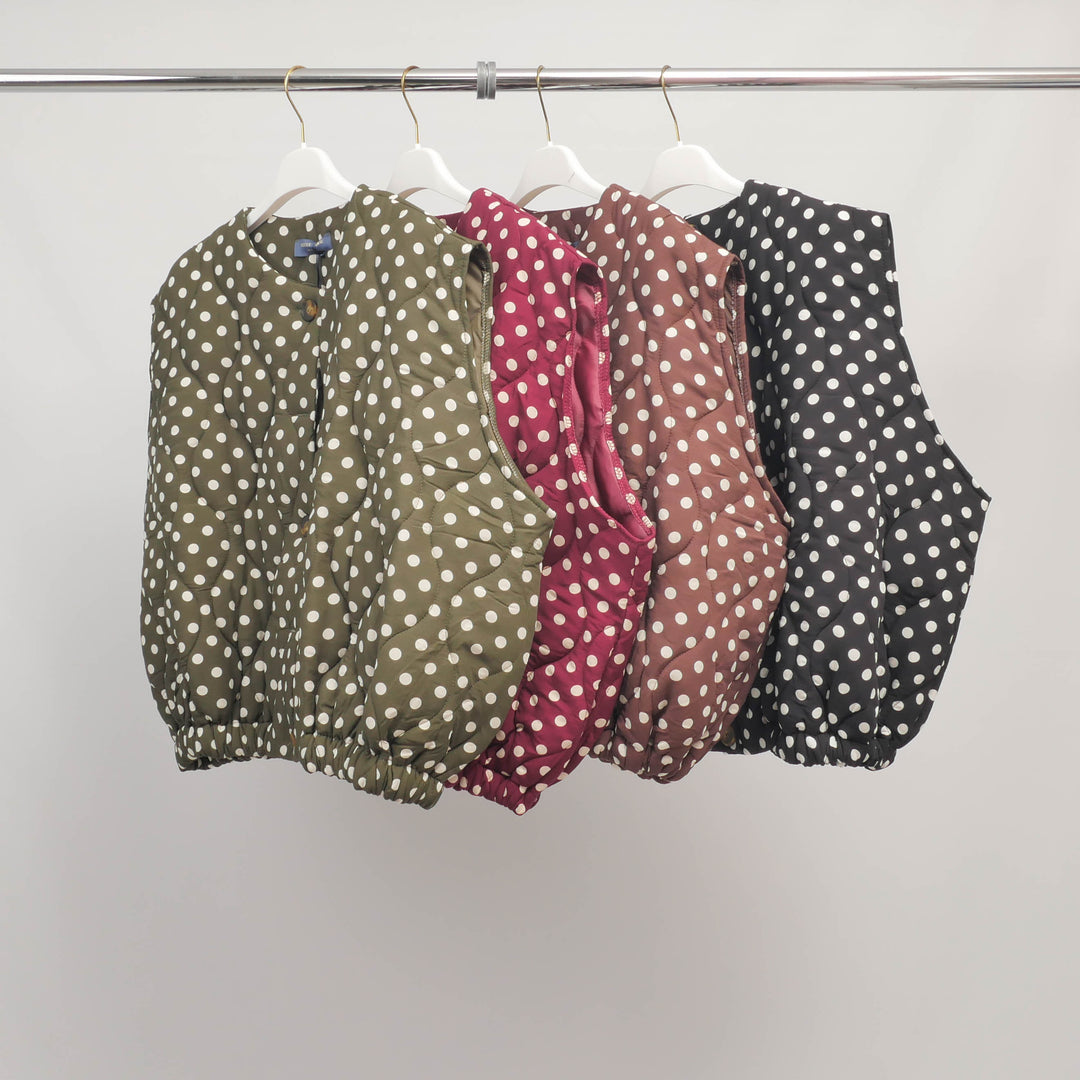 Gilet matelassé sans manches à pois – DB14720