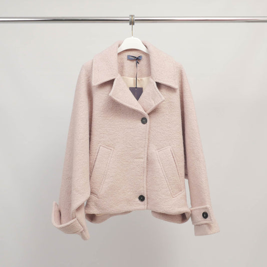 Veste courte en laine mélangée à col tailleur – DB14763