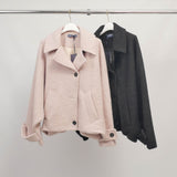 Short wool-blend jacket with tailored collar – DB14763