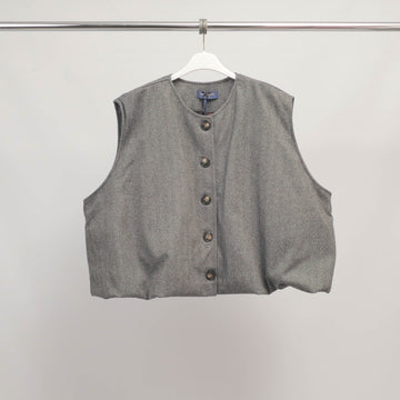 Gilet sans manches en tissu chevron boutonné – KD9350