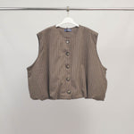 Load image into Gallery viewer, Sleeveless button-front vest with fine stripes – KD9350-2

