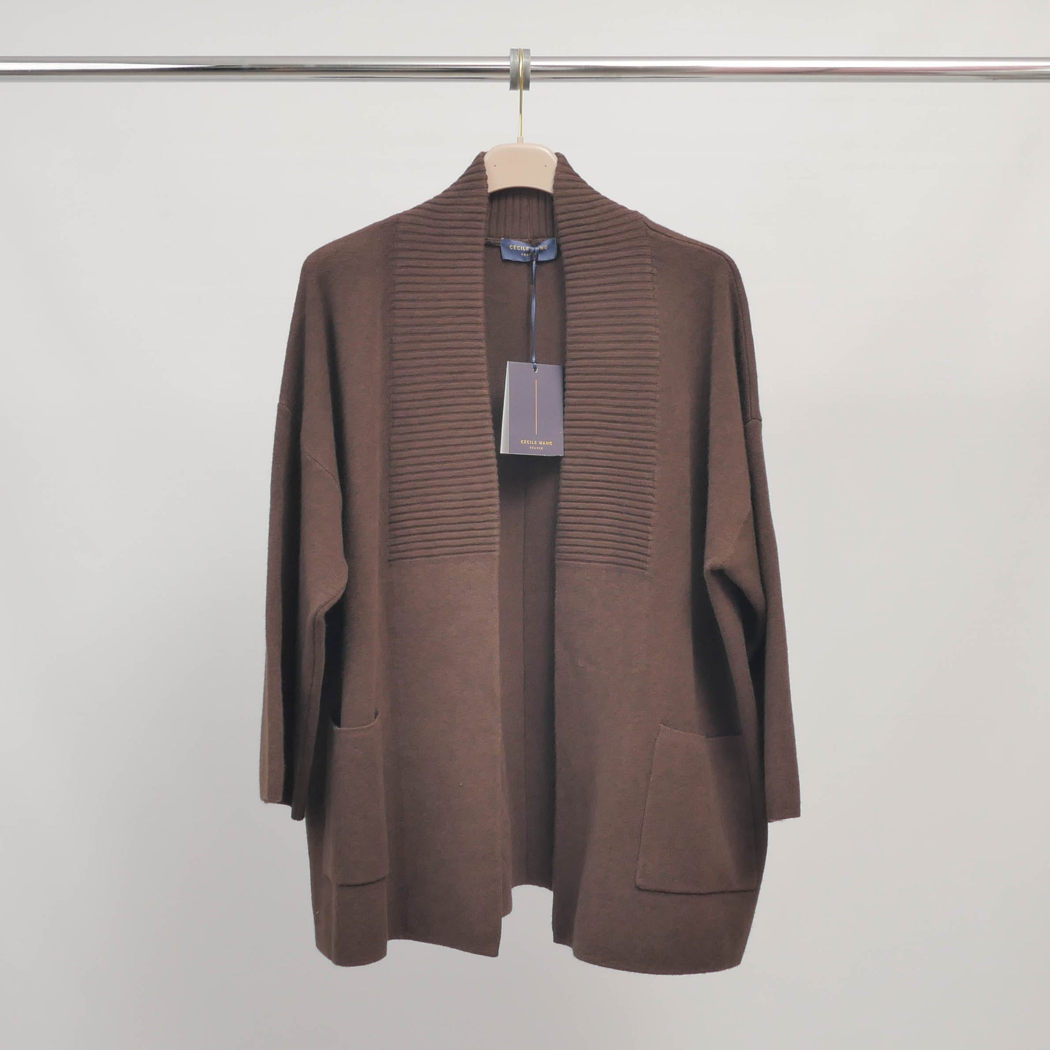 Gilet col châle en maille ouverte – DSY25162