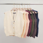 Load image into Gallery viewer, Sleeveless mohair knit vest with jeweled buttons – CA10543

