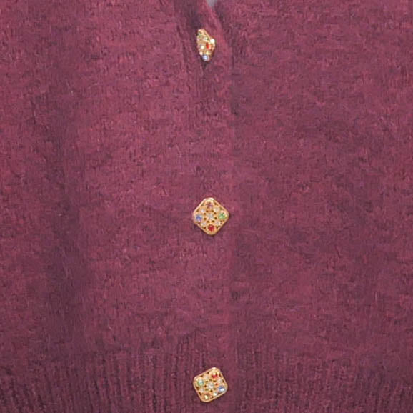 Sleeveless mohair knit vest with jeweled buttons – CA10543