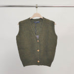 Load image into Gallery viewer, Sleeveless mohair knit vest with jeweled buttons – CA10543
