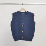 Load image into Gallery viewer, Sleeveless mohair knit vest with jeweled buttons – CA10543
