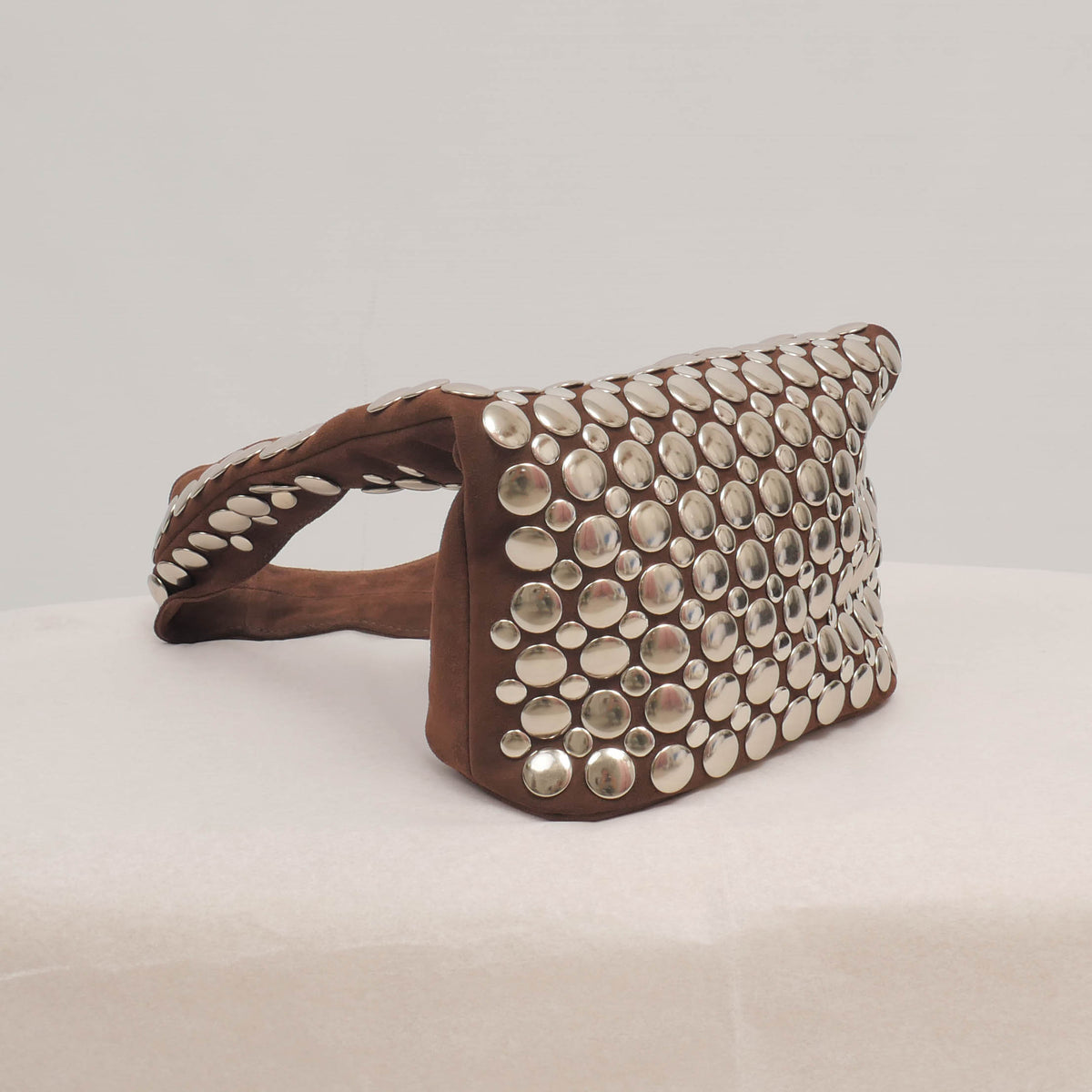 Sac épaule clouté en cuir effet daim – bk1546