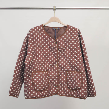 Veste matelassée à pois avec poches plaquées - DB87012