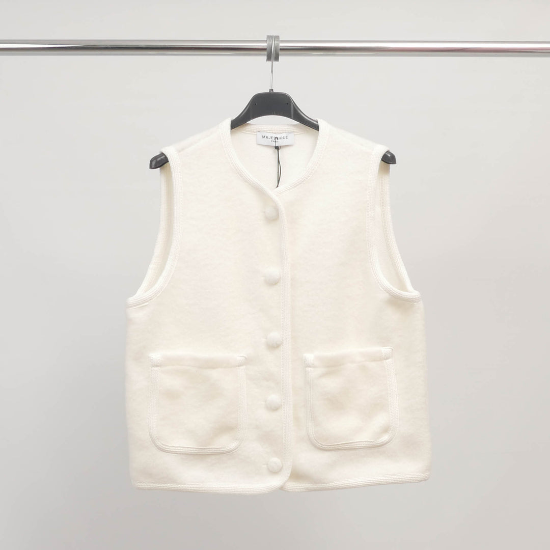 Gilet sans manches à boutons recouverts MJ85205