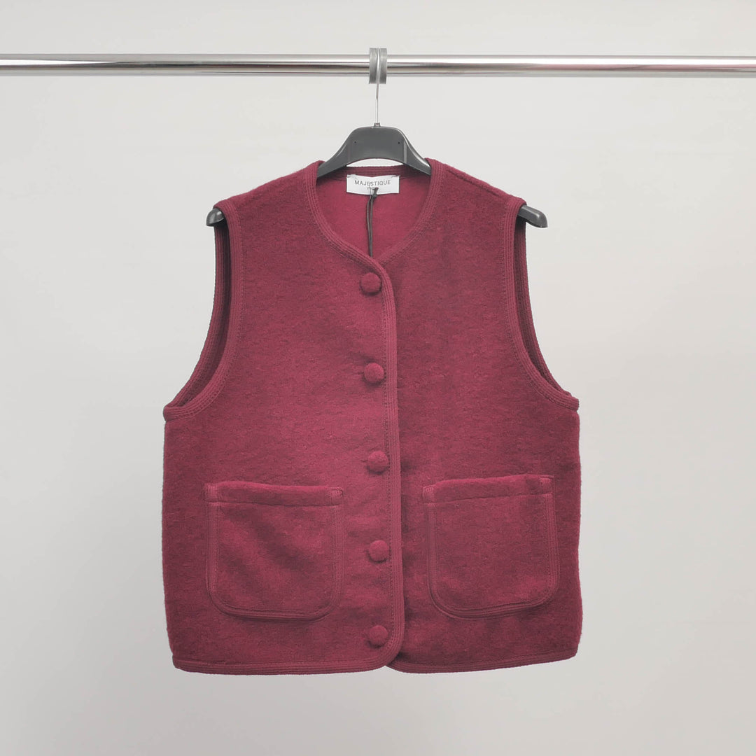 Gilet sans manches à boutons recouverts MJ85205