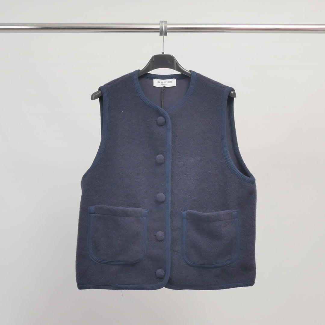 Gilet sans manches à boutons recouverts MJ85205