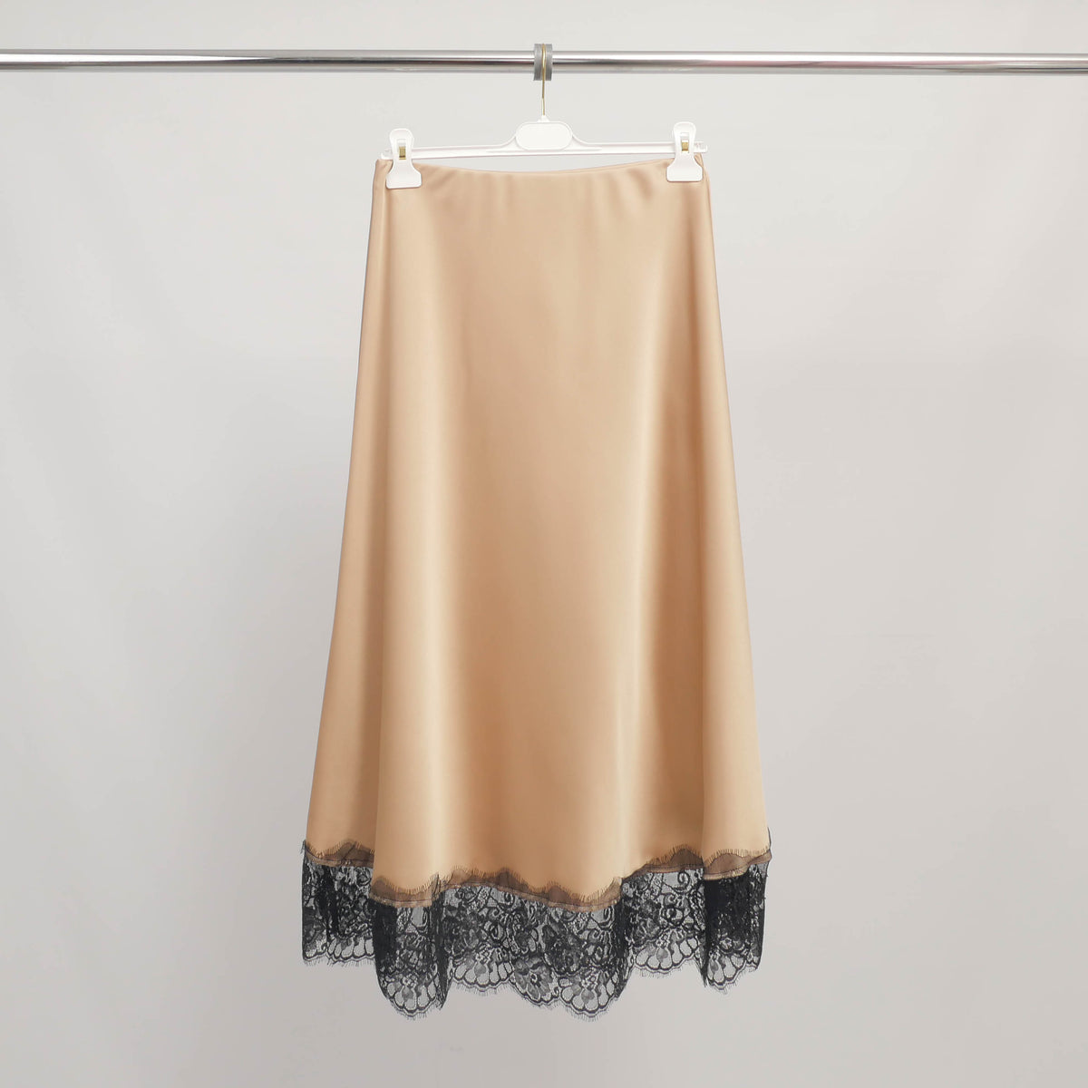 Satin midi length skirt with lace – bcl5029vs 2