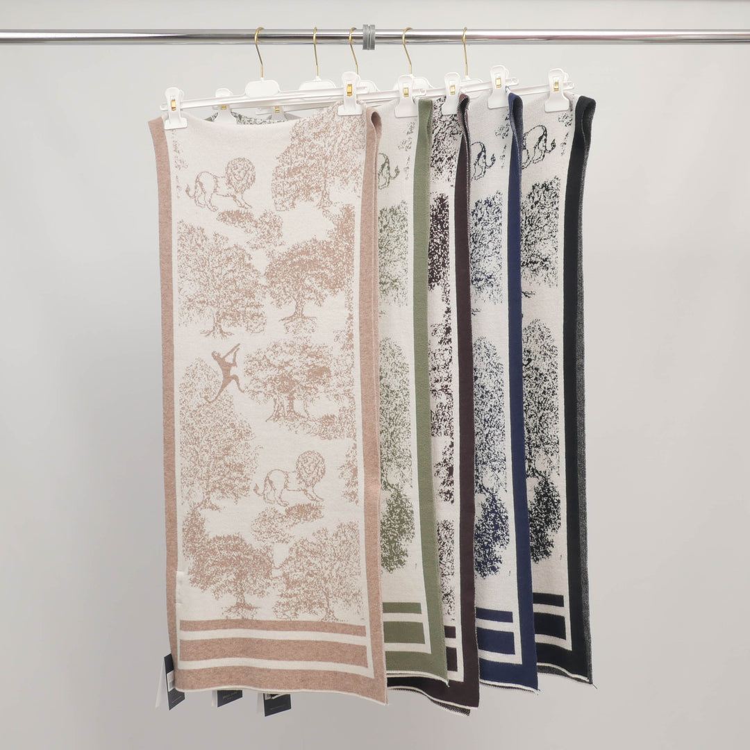 Forest pattern jacquard knit scarf - MSJ76932 