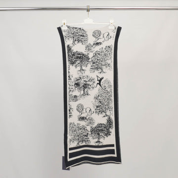 Écharpe en maille jacquard motif forêt - MSJ76932