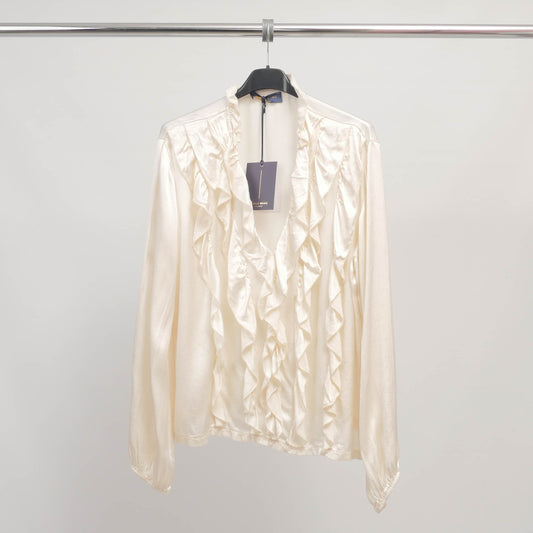 Chemise à volants décolleté en V MF93788