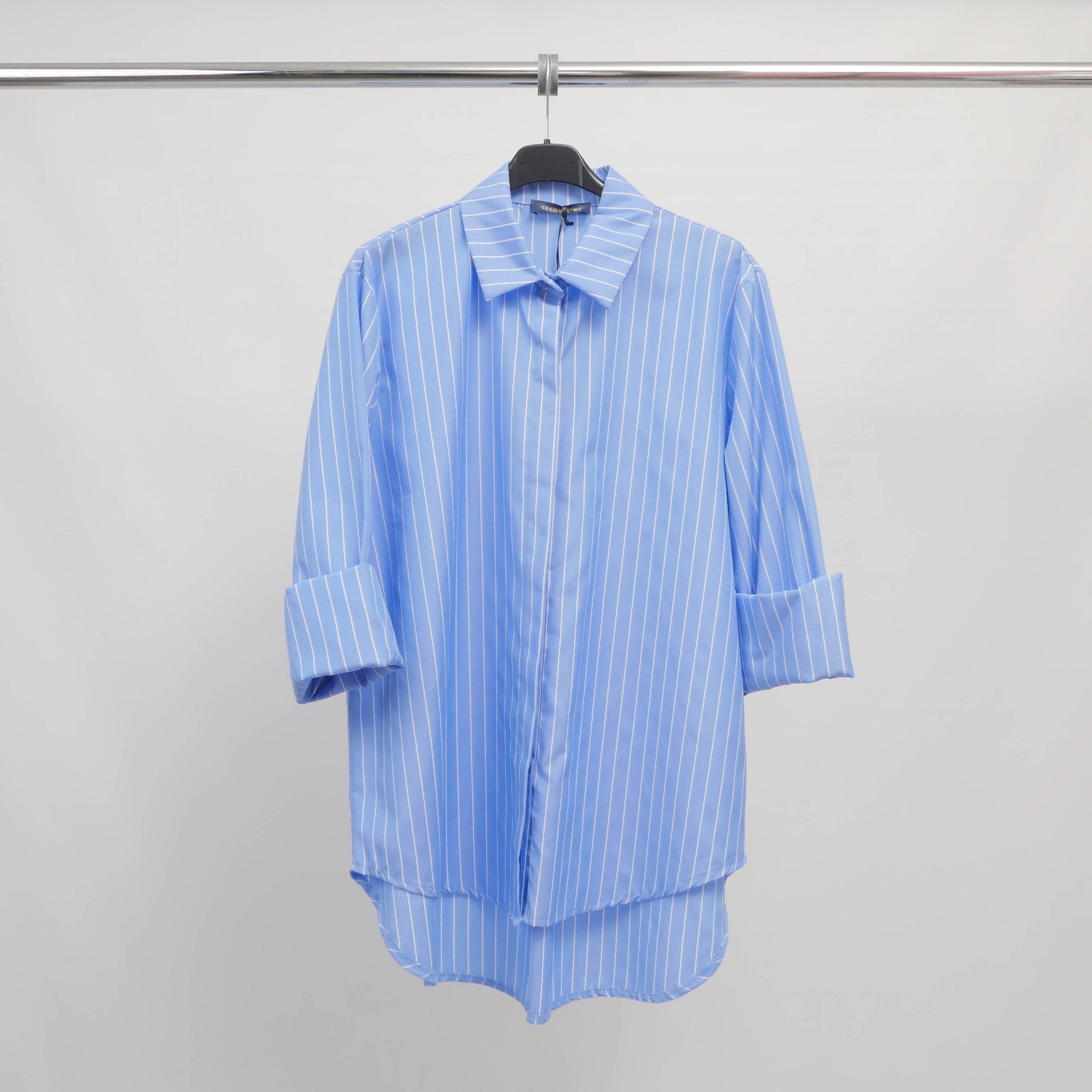 Chemise rayée oversize bleu ciel TDM50320-14