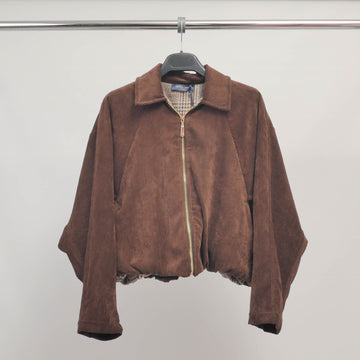 Veste en velours zippée oversize marron TDM83725