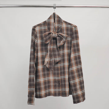 Chemise à carreaux col lavallière - TDM79024-5