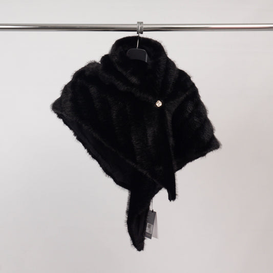 Châle en fausse fourrure à col drapé – TDM88825