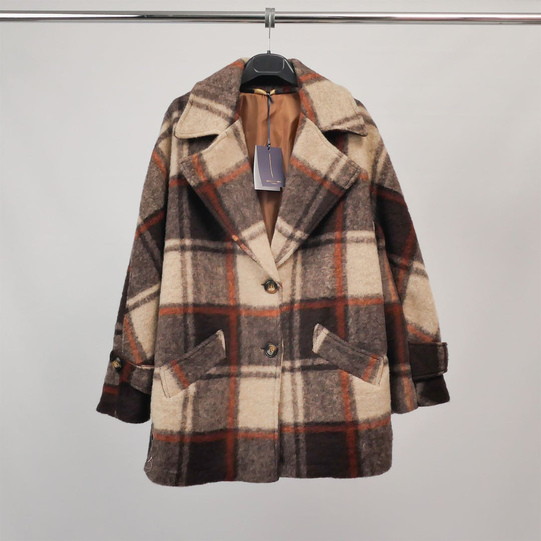 Brushed wool check jacket – TDM82225