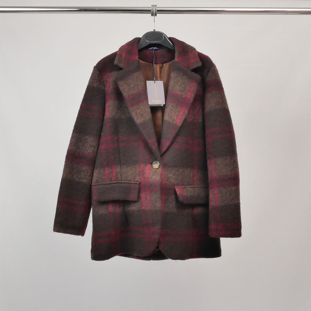 Brushed wool check blazer – TDM89024 