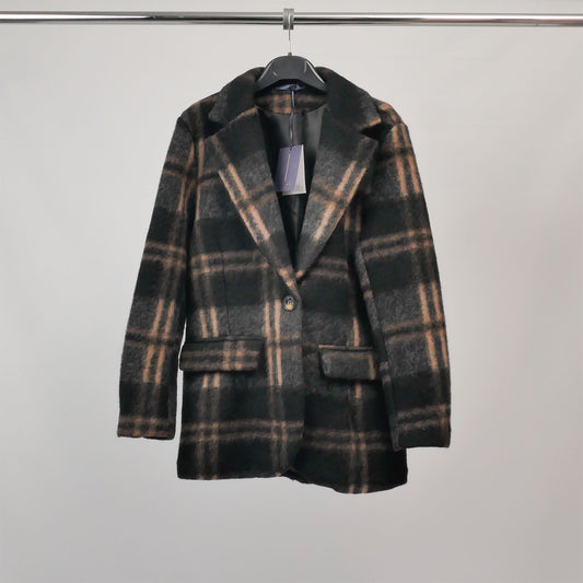 Blazer à carreaux brossés en laine – TDM89024