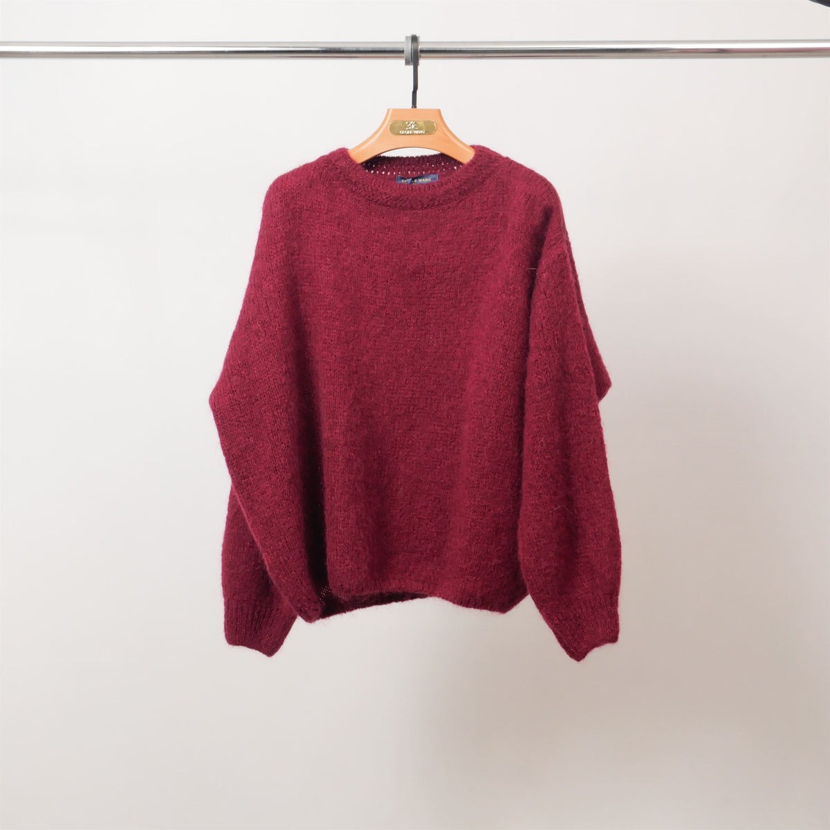 Soft knit crew neck fluffy sweater – mcl23573