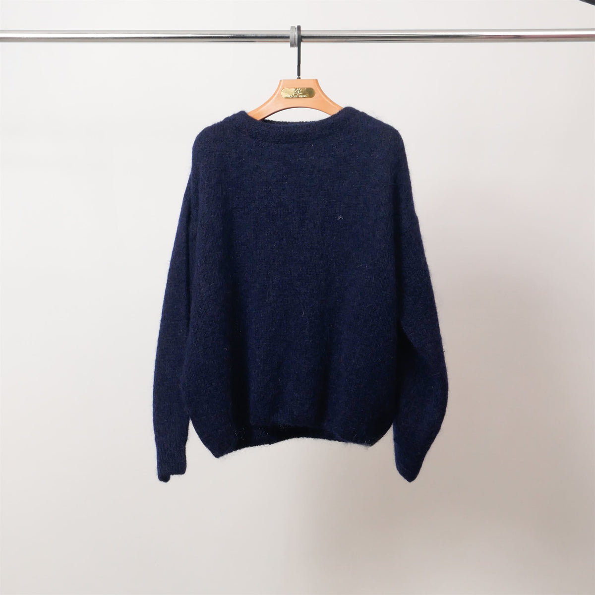 Soft knit crew neck fluffy sweater – mcl23573