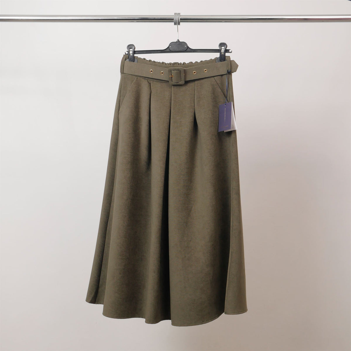 Chenille belted flared midi skirt – tdm72125 5