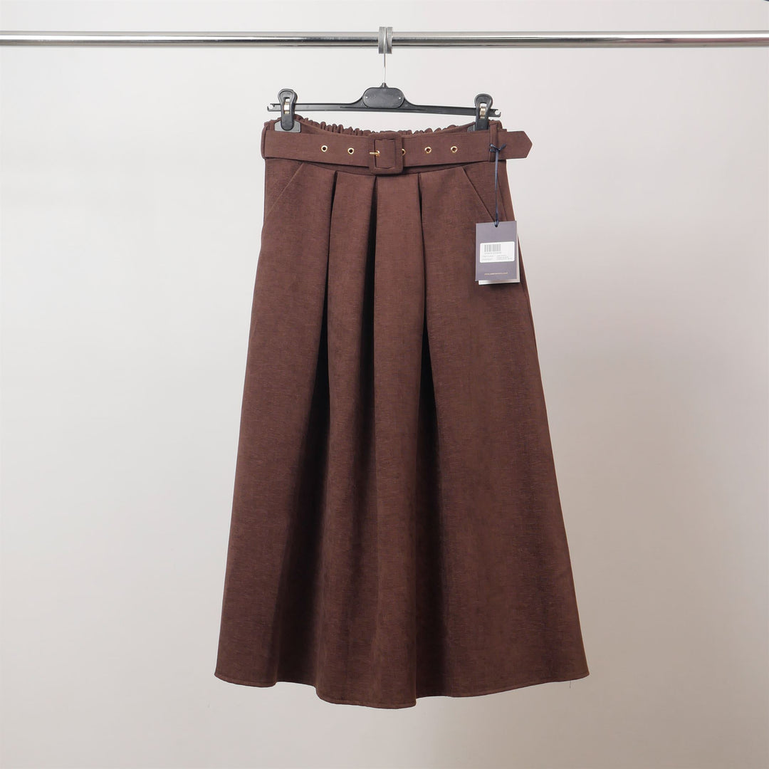 Chenille belted flared midi skirt – TDM72125-5