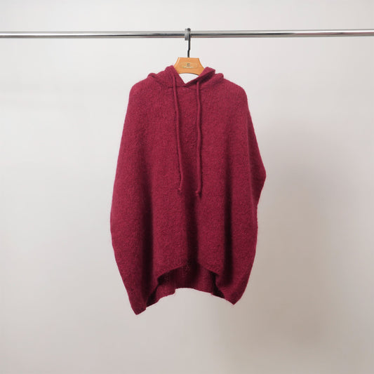 Pull à capuche manches courtes en maille duveteuse – MCL25083