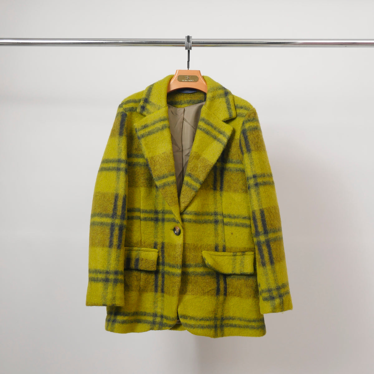 Brushed wool check blazer – tdm89024 