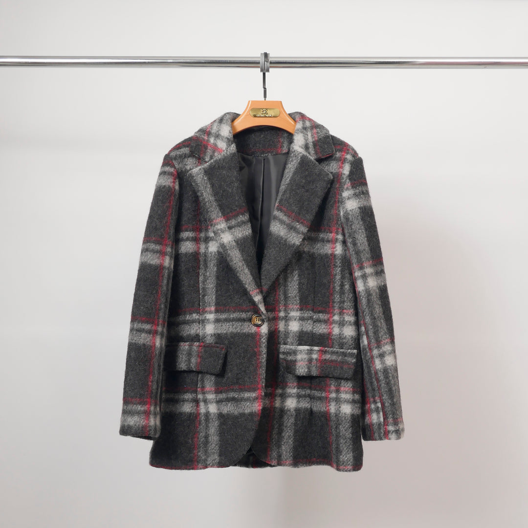 Brushed wool check blazer – TDM89024 