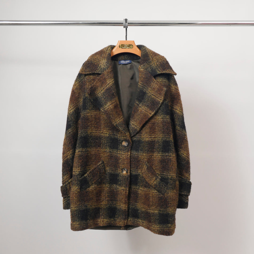 Brushed wool check jacket – TDM82225